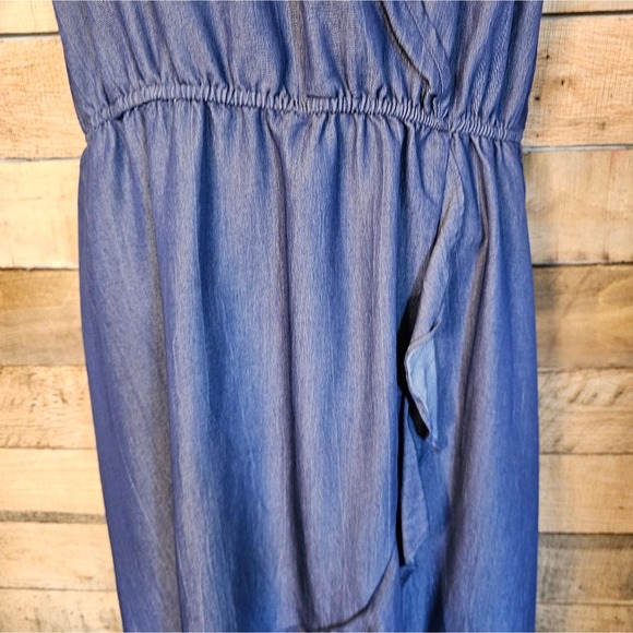 Naif women's dark chambray blue faux wrap dress size xl - Picture 6 of 11